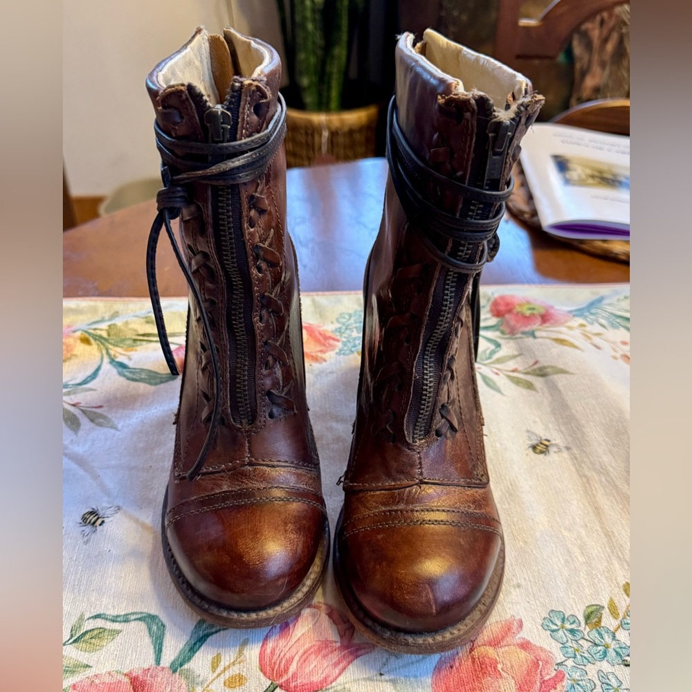 Freebird by Steven Cognac Bailey Lace-Up Boots